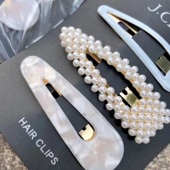 J.Crew Pearl hair clip set of three - Picture 2 of 3